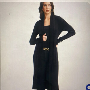 Elie TAHARI Collection Black  ultra-soft Cardigan Size Large